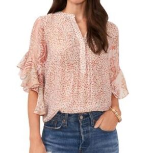 Vince Camuto Blouse XXL lightweight flutter sleeve blouse spring